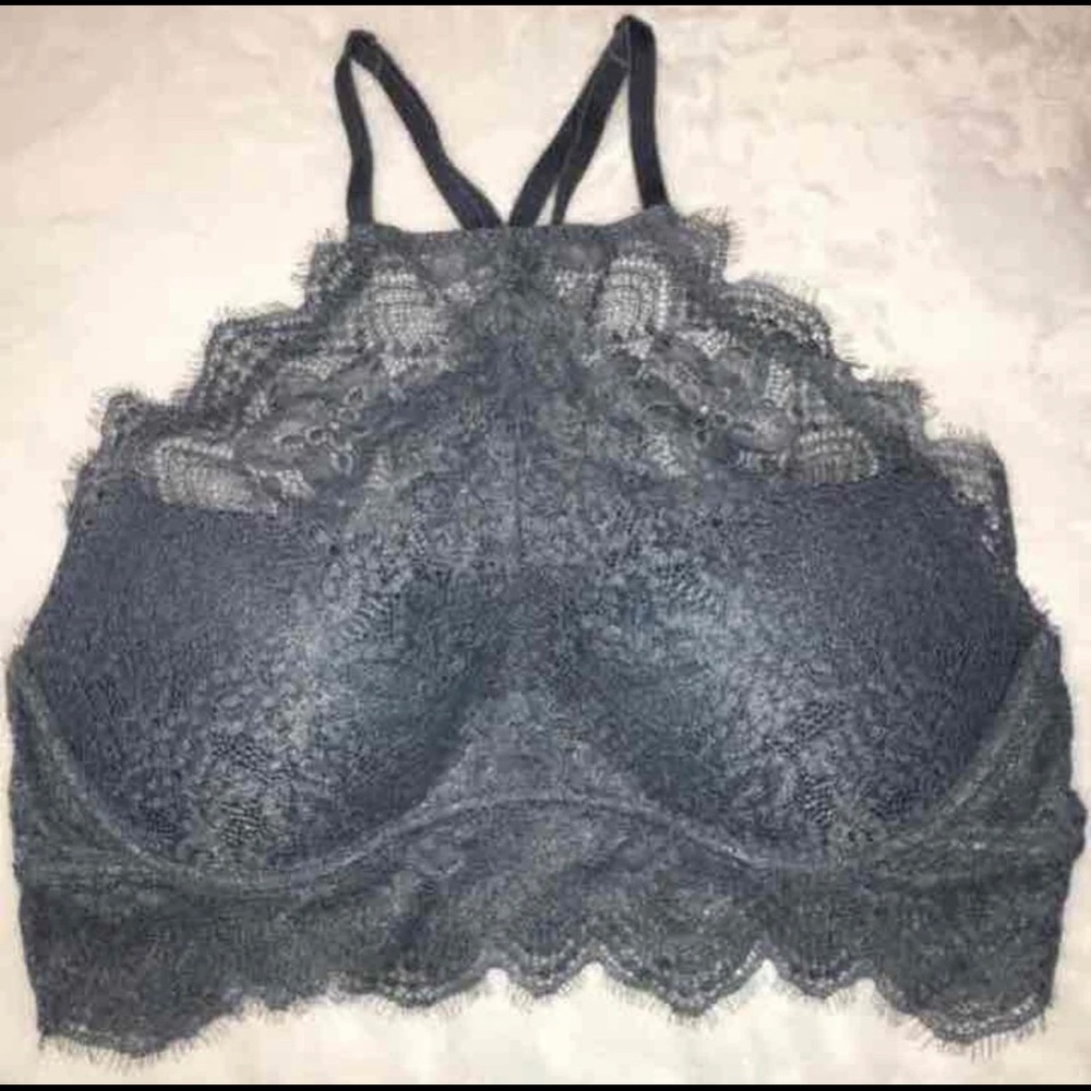 High Neck PINK Lace Bralette L